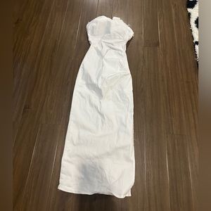 Zara white stretchy denim tapered halter dress